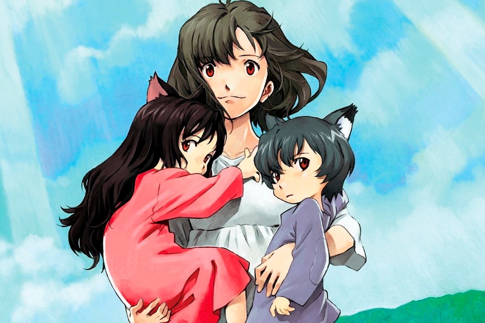 Capa da animação japonesa Crianças Lobo.